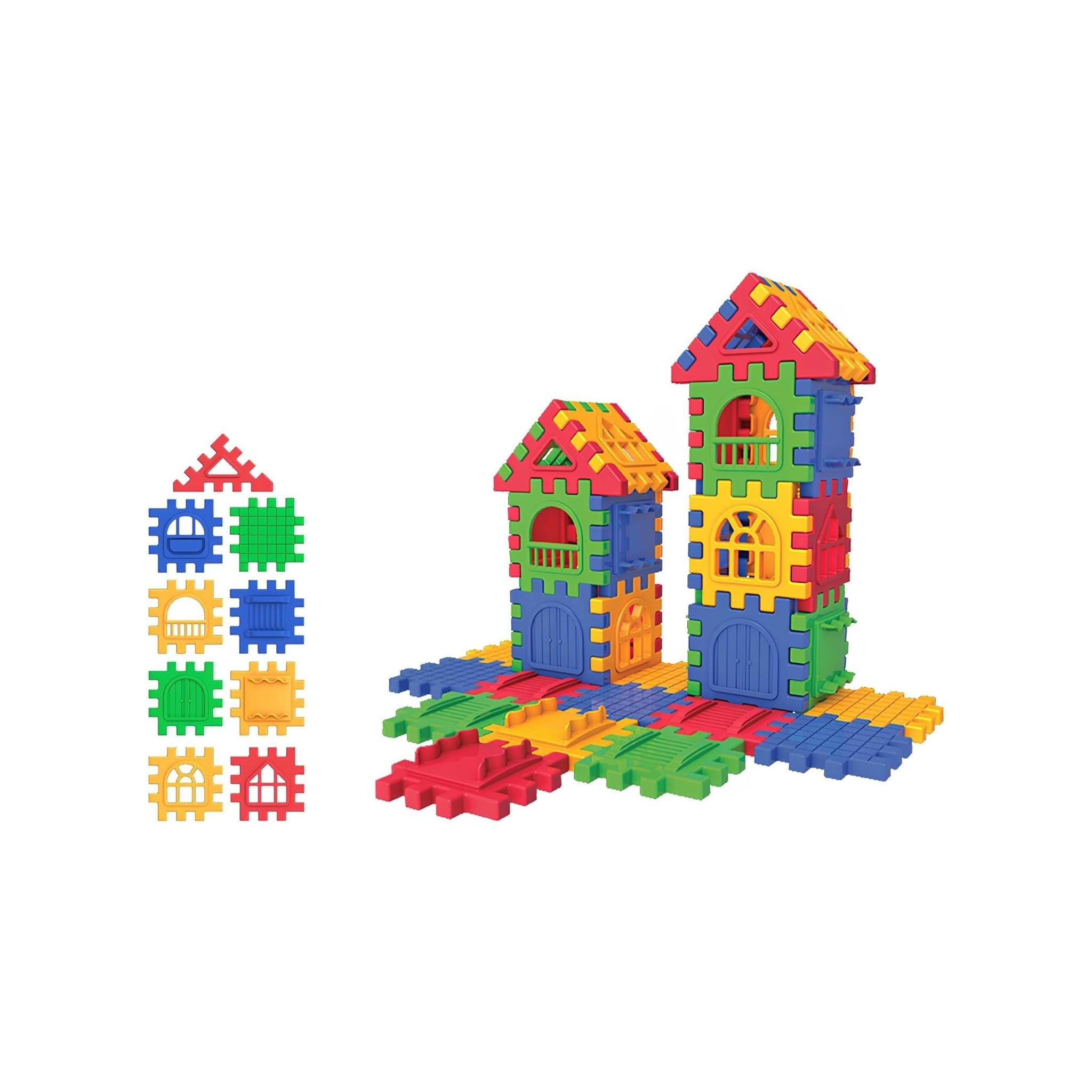 Puzzle City 3d Yapı Ve Tasarım Blokları 64 Parça Eğitici Oyuncak